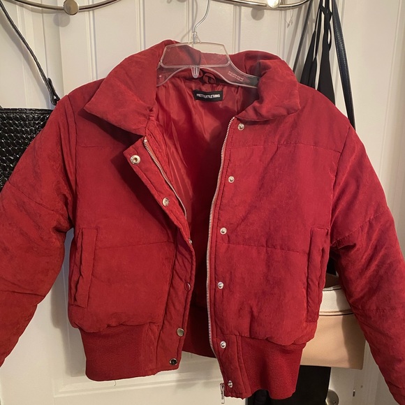 Prettylittlething Peach Skin Puffer Jacket Size US 4 (Small) - Picture 4 of 5